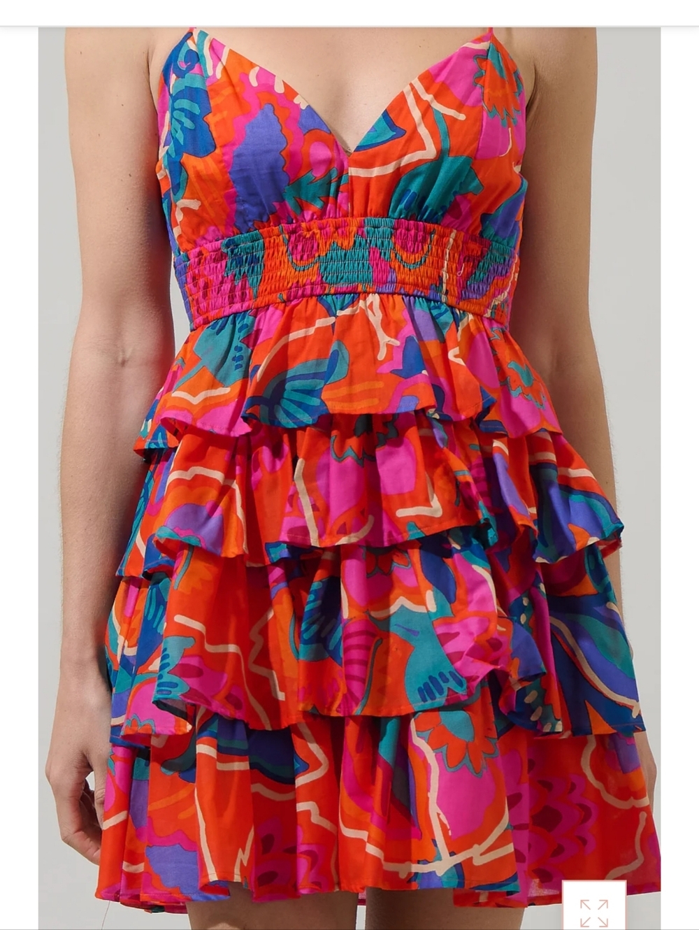 SUGARLIPS  Kahlia Tropics Mavey Ruffle Mini Dress - Picture 4 of 10